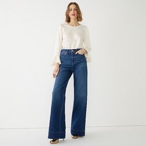 J Crew Denim Women's 28 Trouser in Wesly Wash BM845/Wesly Wide Leg